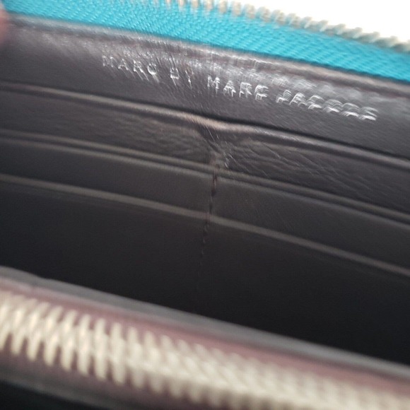 Marc By Marc Jacobs Blue Zip Around Wallet Large Continental Heavy Duty Quality - Picture 8 of 11